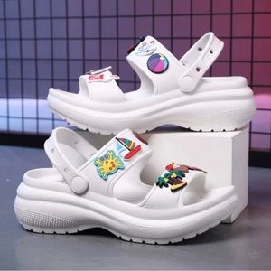 Open Toe Clogs Sandals White